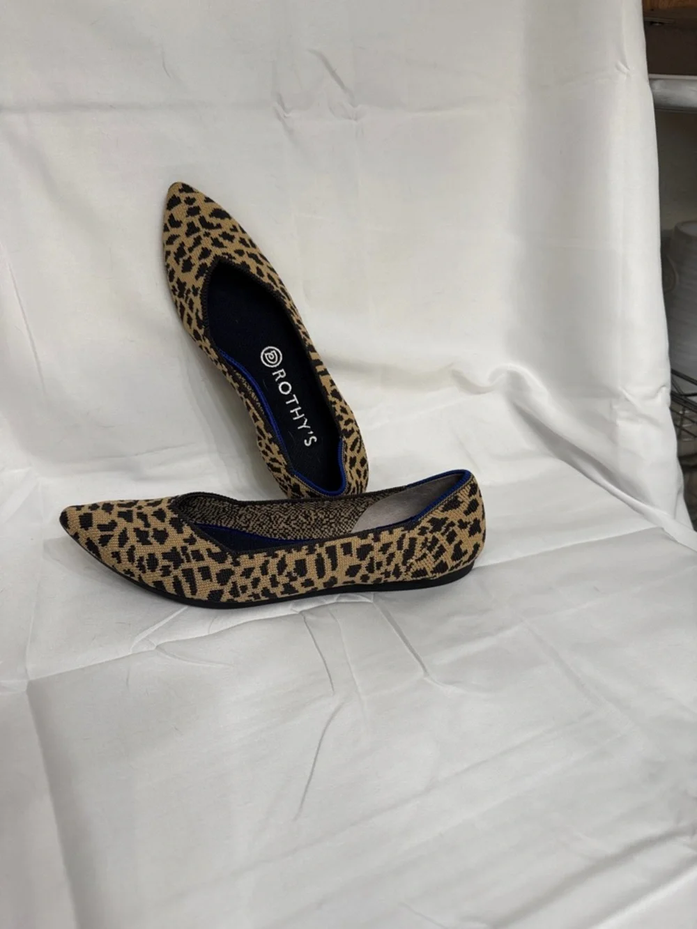 Rothy's Leopard-Print Pointed Flats in Tan and Black - Picture 2 of 5
